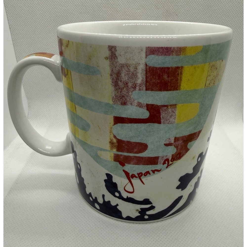 Starbucks 2002 Japan Coffee Cup Mug Mt Fuji Wave 4.25 Inches‎ Vintage Ceramic